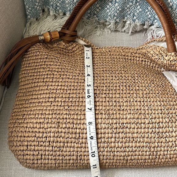 Tommy Bahama Natural Woven Straw Tote with Tassel - Picture 3 of 6
